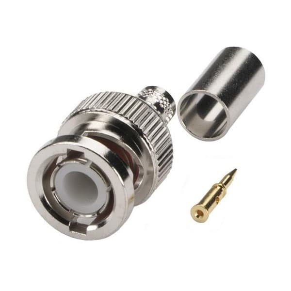 BNC male crimp plug for KX6 cable /RG59 coaxial cable — image 1