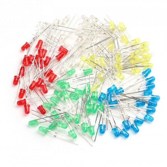  LED 3mm,  Rouge, Vert, Jaune, Blue, Blanc.