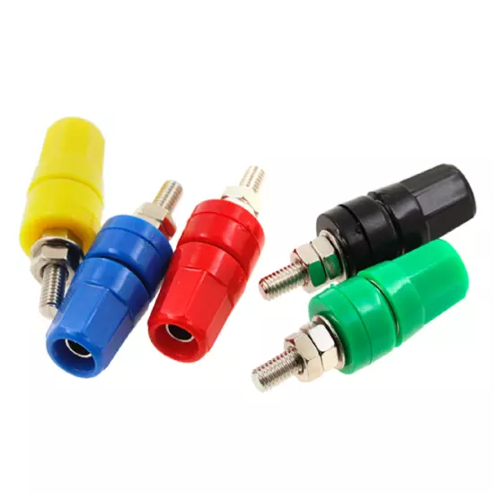 DGZZI Lot de 4 fiches banane 4 mm femelle vers femelle - Connecteurs isolés - Noir et rouge