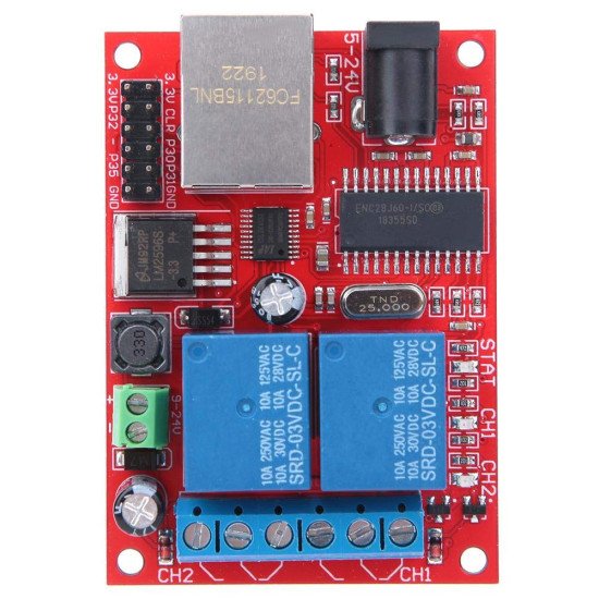 Lan Ethernet 2 canaux commutateur de retard de carte de relais tcp / module de contrôleur udp