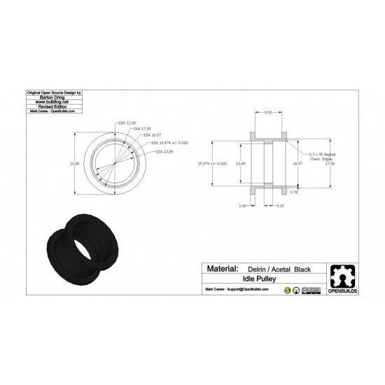 Smooth Idler Pulley Wheel