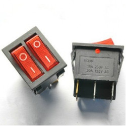 KCD3 bouton rouge On-Off 3Pin DPST Interrupteur à bascule KCD3 bouton rouge On-Off 3Pin DPST Interrupteur à bascule