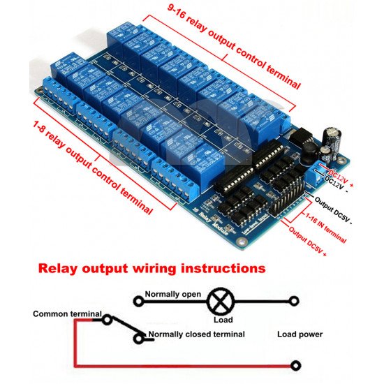  Module relais 12V DC 16 canaux