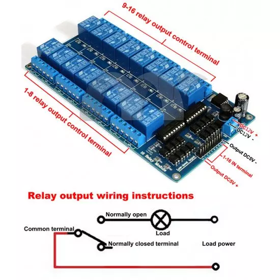 Module Relais 12V 16 Canaux pour arduino ARM PIC AVR DSP Maroc 