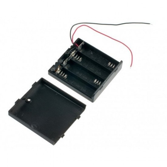 Battery Holder - 4xAA Square with cover