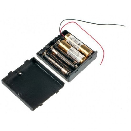 Battery Holder - 4xAA Square with cover