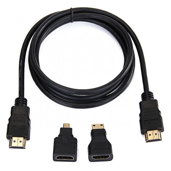 3 In 1 HDMI TO Mini HDMI + Micro HDMI Adapter Cable 1.5M 3 In 1 HDMI TO Mini HDMI + Micro HDMI Adapter Cable 1.5M