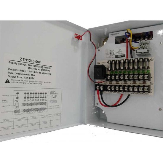 Alimentation 9 canaux 12V 10A 