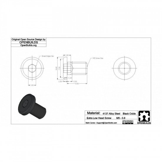 Vis M5 Tête Basse (6mm) 