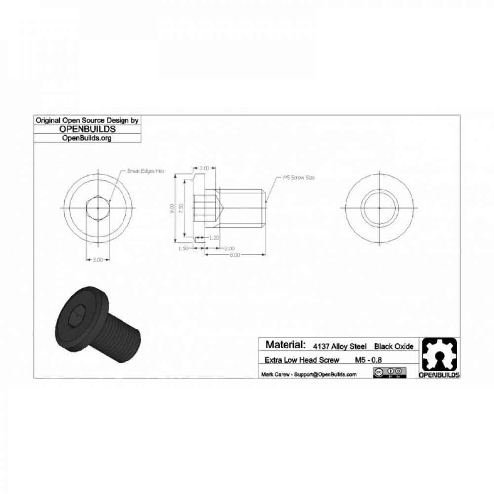 Low Profile Screws M5 (45mm)
