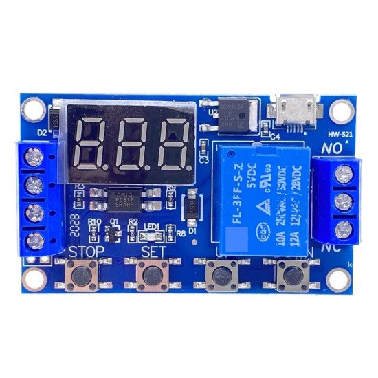 12V Module de Relais minuterie Numérique Programmable HW-521 12V Module de Relais minuterie Numérique Programmable HW-521