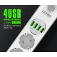 LDNIO SE4432 RALLONGE  4 prises de courant + 4 ports USB Chargeur