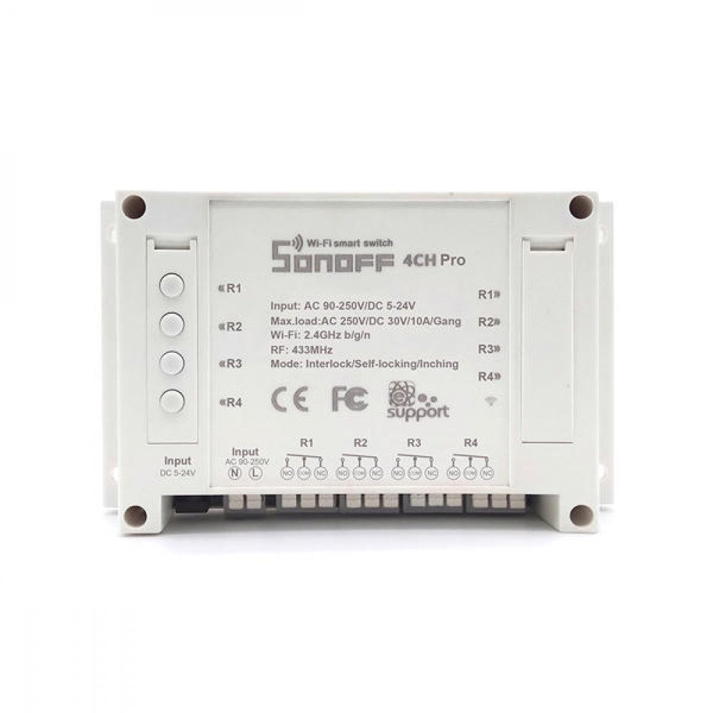 Sonoff 4CH Pro - 4 Gang Inching/Self-locking/Interlock WiFi RF Smart Switch
