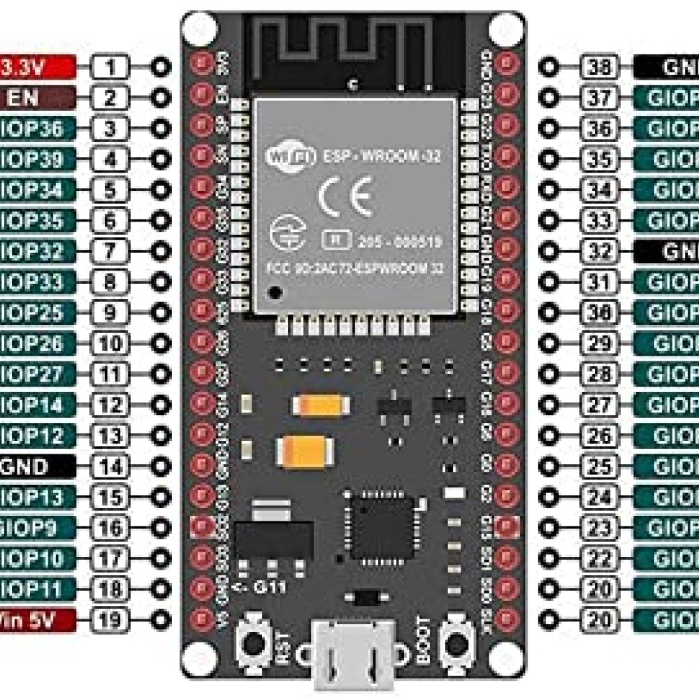 ESP32 WROOM Dual Core Wifi Bluetooth Board 38pin