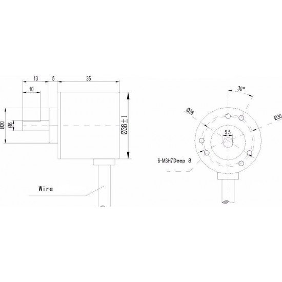 Encodeur Rotative 400BM LPD3806 360, arbre 6mm