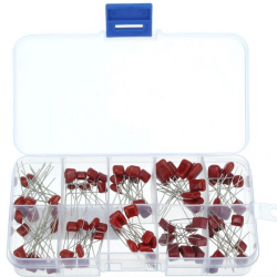 Kit d'assortiment de condensateurs de polyester métallisé 100 pcs, 10nF ~ 470nF Kit d'assortiment de condensateurs de polyester métallisé 100 pcs, 10nF ~ 470nF
