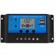 Contrôleur de charge de  panneau solaire  PWM 20A double USB 12V 24V