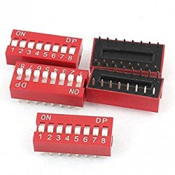 2.54mm 8Positions 16Pin Rouge Interrupteur DIP 2.54mm 8Positions 16Pin Rouge Interrupteur DIP