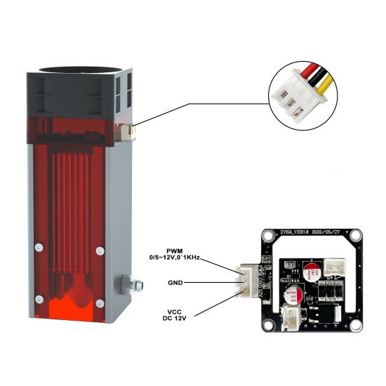 Module Laser 80W, tête d'assistance à l'air intégrée pour Machine à graver et à découper CNC