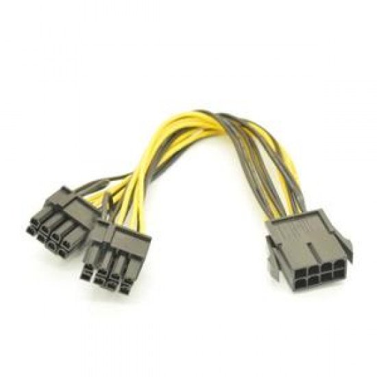 Câble répartiteur d'alimentation PCI-E 8pin à 2x 6 + 2pin 18AWG 20CM