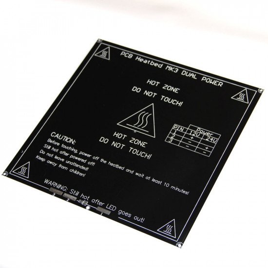 MK3 Plaque chauffante RepRap en Aluminum  Imprimante 3D 3MM   214*214mm