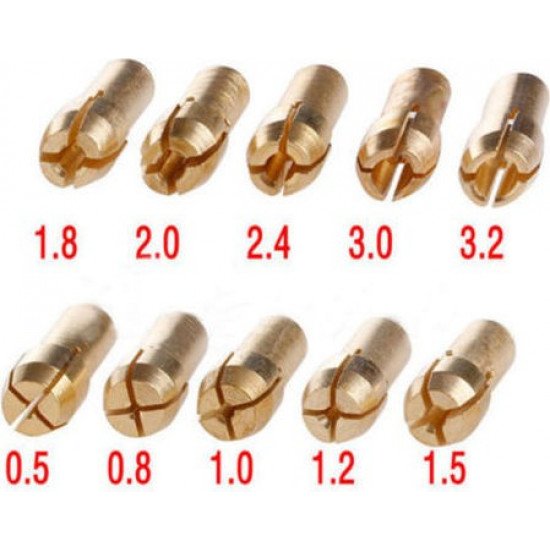 10pcs forets de mandrin à pince  en bronze  0.5-3.2mm