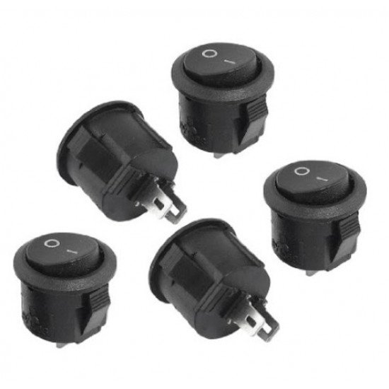 SPST KCD1 Black Button On/Off Round Rocker Switch AC 6A/125V 3A/250V SPST KCD1 Black Button On/Off Round Rocker Switch AC 6A/125V 3A/250V