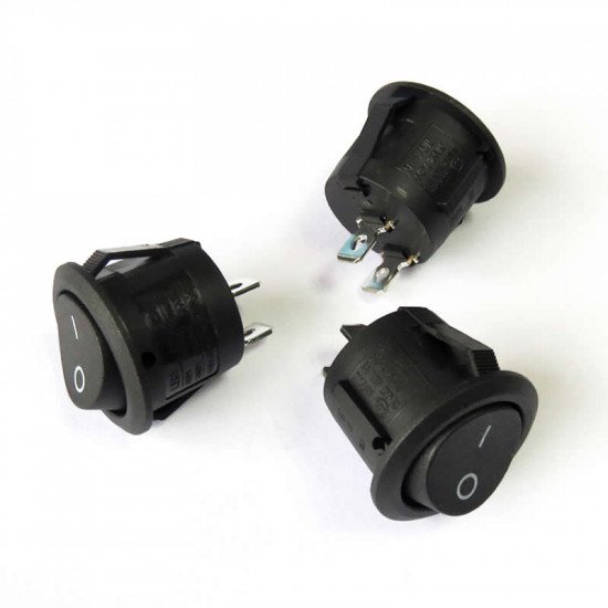 SPST KCD1 Black Button On/Off Round Rocker Switch AC 6A/125V 3A/250V SPST KCD1 Black Button On/Off Round Rocker Switch AC 6A/125V 3A/250V