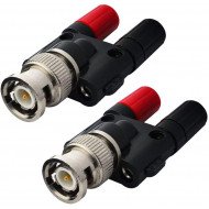 Fiche Jack BNC Mâle à 2x Banana Femelle 