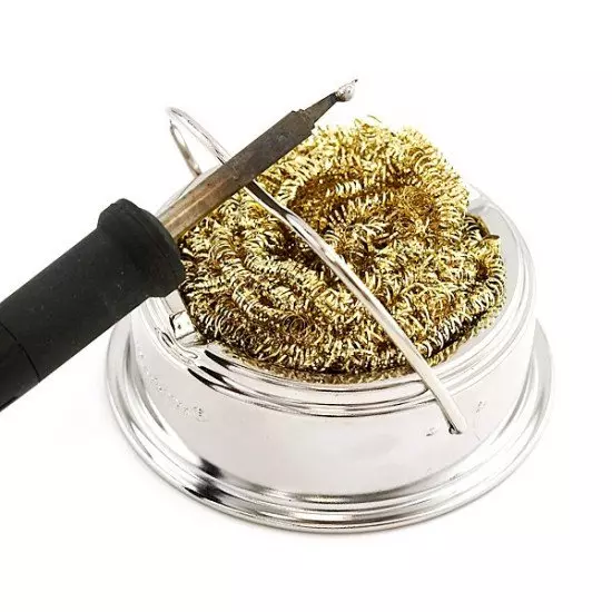brass sponge solder cleaner with base