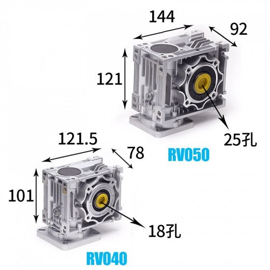 RV040 Réducteur de turbine pour NEMA 23