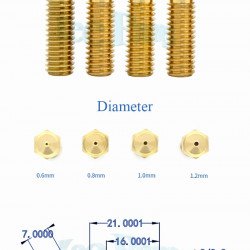 Buses de bouche de volcan en cuivre 1.0mm pour 3mm Filament Buses de bouche de volcan en cuivre 1.0mm pour 3mm Filament