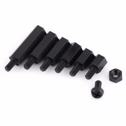 3 Nylon Noir M-F Entretoises Hexagonales Vis Kit D'assortiment D'écrou 250pcs 3 Nylon Noir M-F Entretoises Hexagonales Vis Kit D'assortiment D'écrou 250pcs
