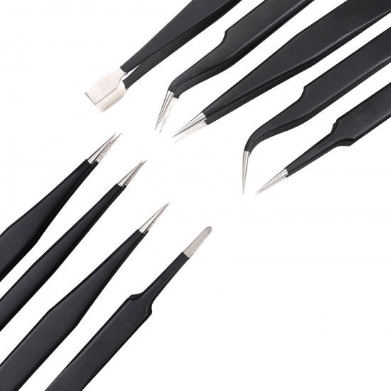 9pcs/lot Anti-static ESD Tweezers 9pcs/lot Anti-static ESD Tweezers