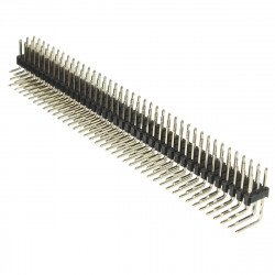Barrette coude droit à 2 rangs de 40 broches, pas de 2.54mm Barrette coude droit à 2 rangs de 40 broches, pas de 2.54mm