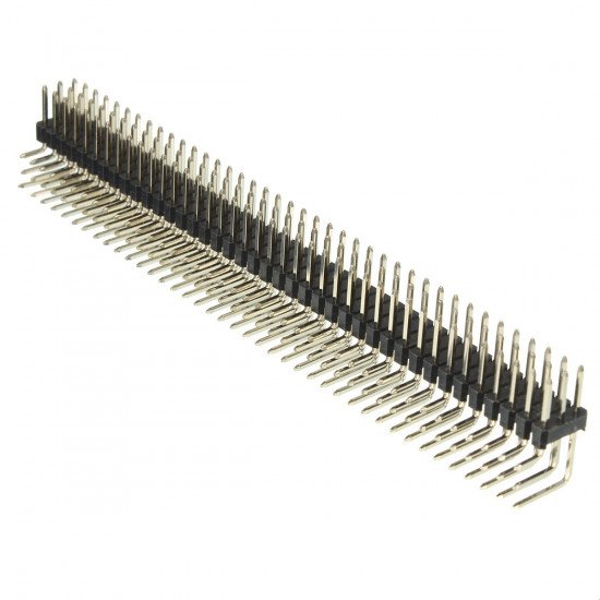 Barrette coude droit à 2 rangs de 40 broches, pas de 2.54mm