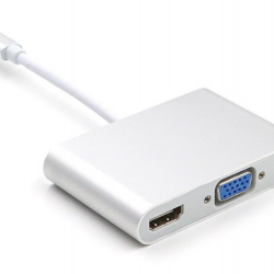 Adaptateur 3 en 1 Type C vers HDMI + VGA + audio 3,5 mm Adaptateur 3 en 1 Type C vers HDMI + VGA + audio 3,5 mm