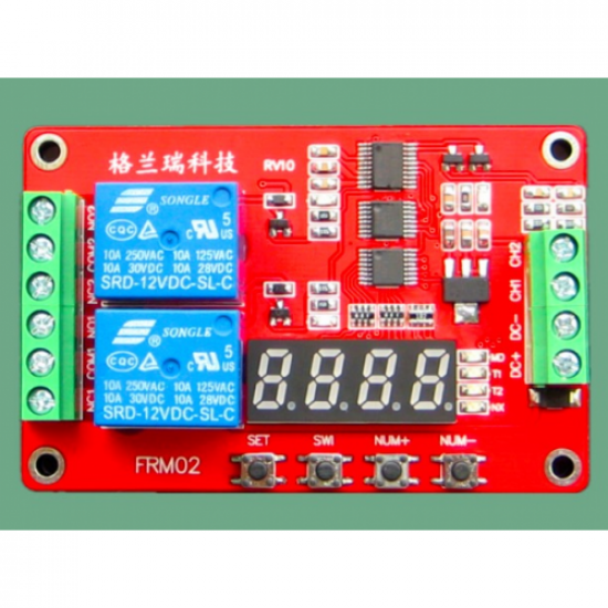 Module relais programmable 2 canaux 12V avec indicateur LED