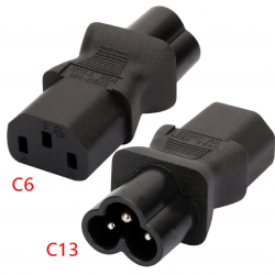 Convertisseur de puissance IEC320 C13 femelle vers C6 mâle Convertisseur de puissance IEC320 C13 femelle vers C6 mâle