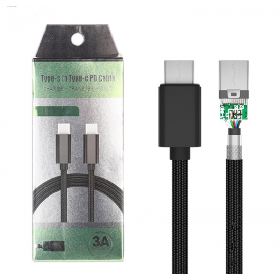 20V 3A 60W Câble de charge rapide PD Type-C à Type-C PD 1M