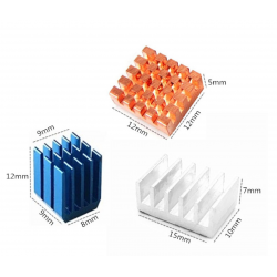 3pcs Dissipateur Thermique Adhésif en Aluminium pour Raspberry Pi 4