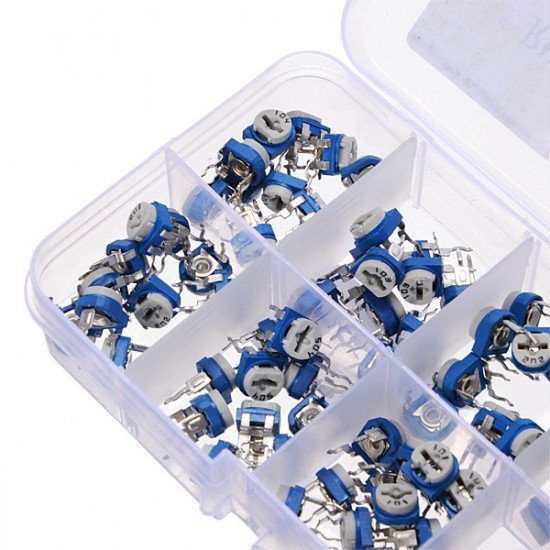 100pcs RM065 Trimpot Horizontal Assortiment Potentiomètre