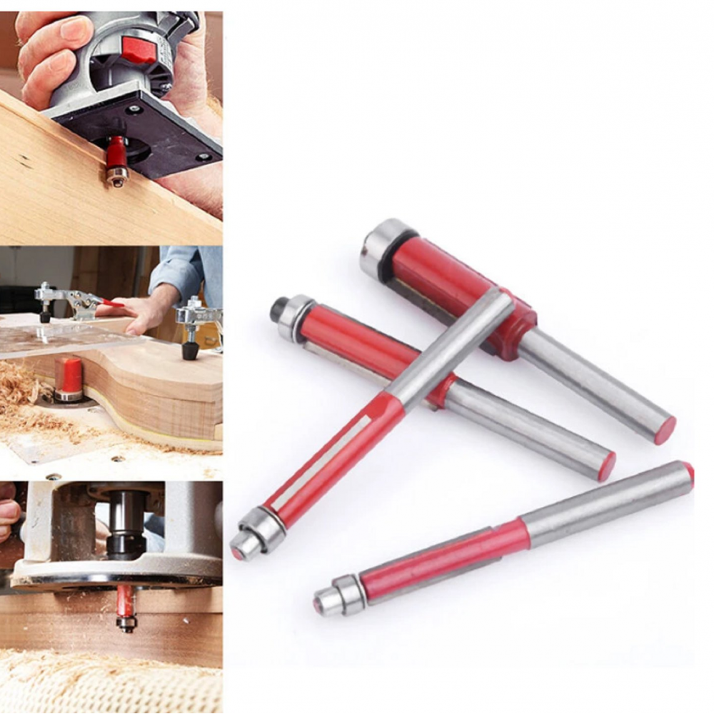 1/4 Inch Copying Milling Bit, Bearing Flush Milling Woodworking 8mm