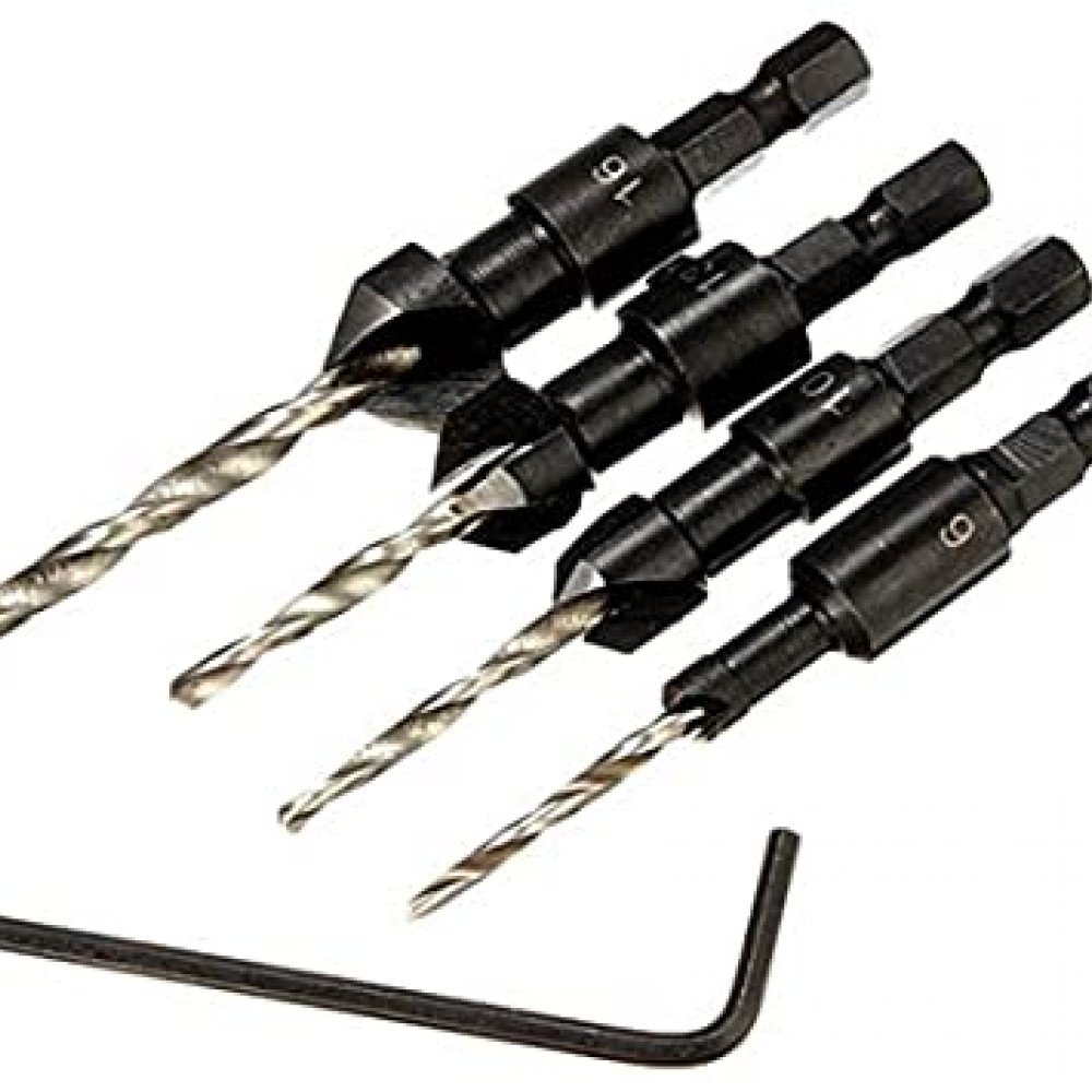 DB-C2 4pcs Carpentry Countersink Drill Bit Set