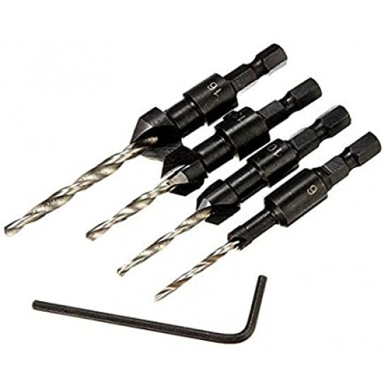 4pcs DB-C2 Ensemble de forets à fraiser pour menuiserie 