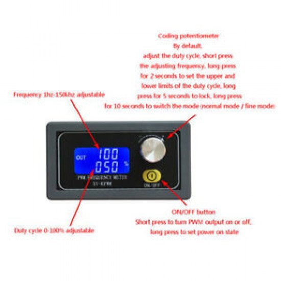 Générateur de signaux XY-PWM 1 canal 1Hz-150KHz