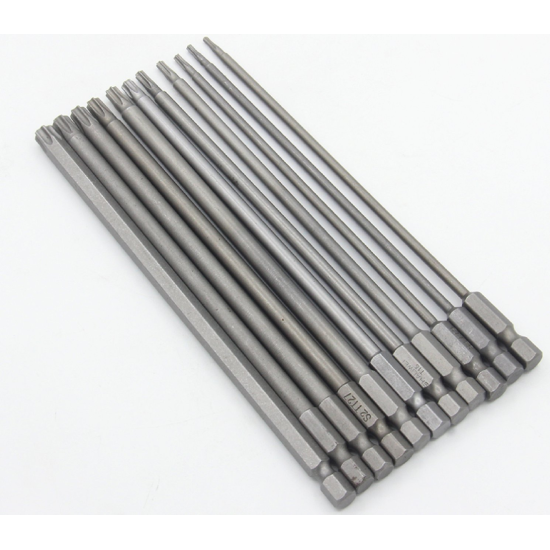 10pcs T6-T40 Jeu d'embouts magnétique de tournevis Torx 150mm 10pcs T6-T40 Jeu d'embouts magnétique de tournevis Torx 150mm