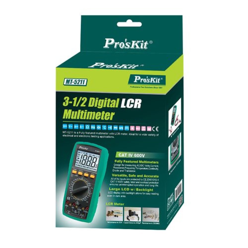 Pro'sKit MT-5211 Digital LCR Multimeter, 3-1/2"