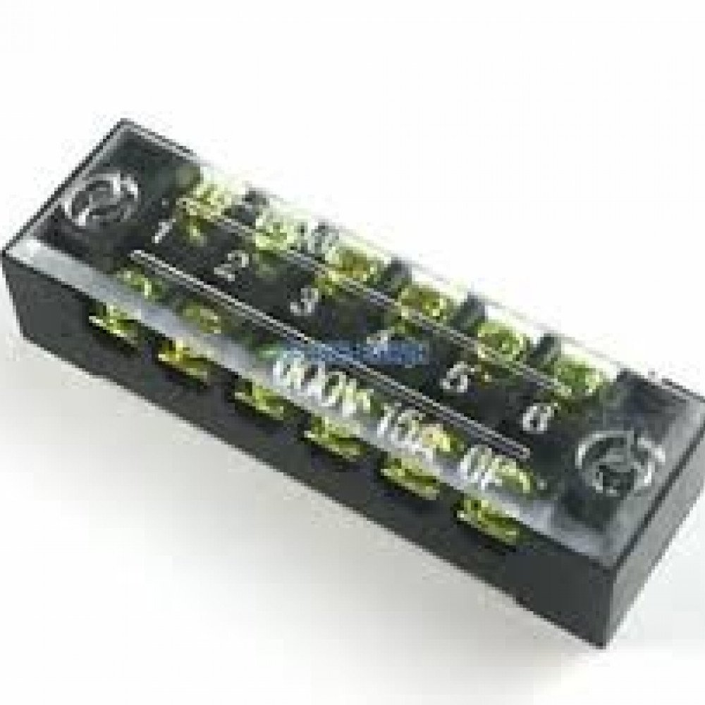 600V 15A TB-1506 Dual Row 6 Screw Terminal Block Strip