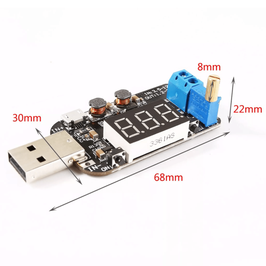 Régulateur de tension réglable Buck-Boost, Micro USB 5V à 3.3V 9V 12V 18V 24V